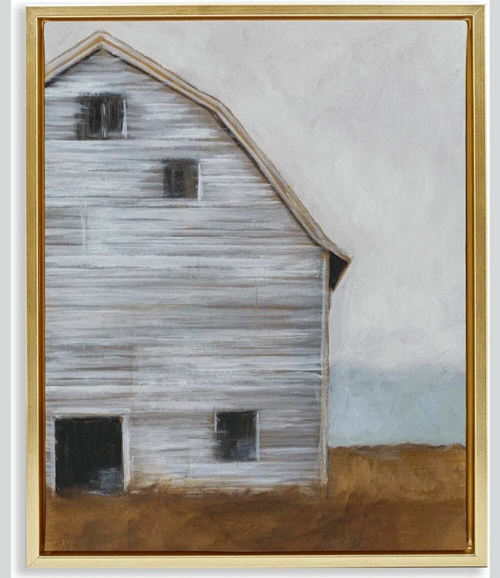 Rustic Barn Farmhouse Landscape, 24 x 30 Inch Canvas in Floater Frame
